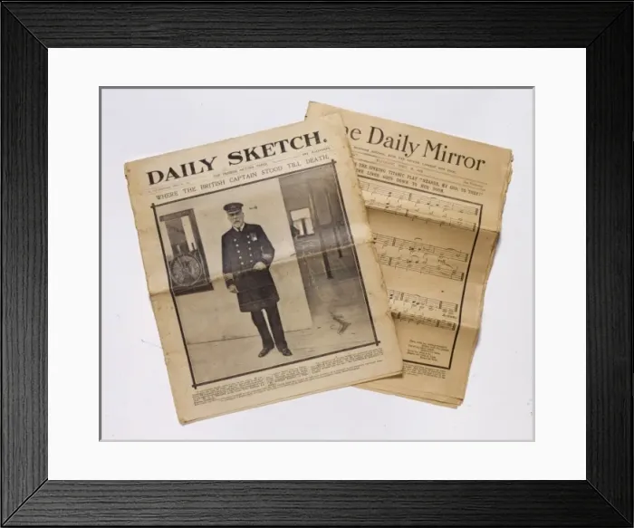 Framed Print : Titanic news report and sheet music Framed Print : Titanic news report and sheet music