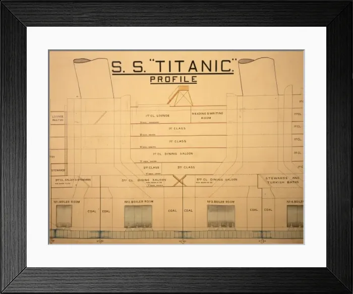 Framed Print : Titanic blueprint (part) Framed Print : Titanic blueprint (part)