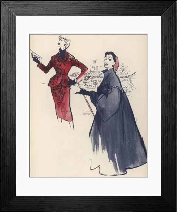 Framed Print : A suit and a coat for August, 1954 Framed Print : A suit and a coat for August, 1954