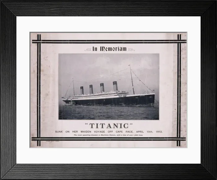 Framed Print : Titanic In Memoriam card Framed Print : Titanic In Memoriam card