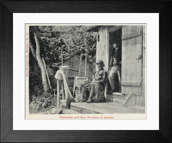 Framed Print : Quebec, Canada - Fisherman and Boy Framed Print : Quebec, Canada - Fisherman and Boy