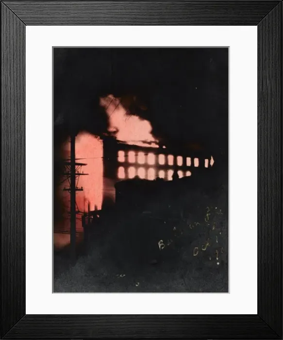 Framed Print : Fire in Winnipeg, Canada Framed Print : Fire in Winnipeg, Canada