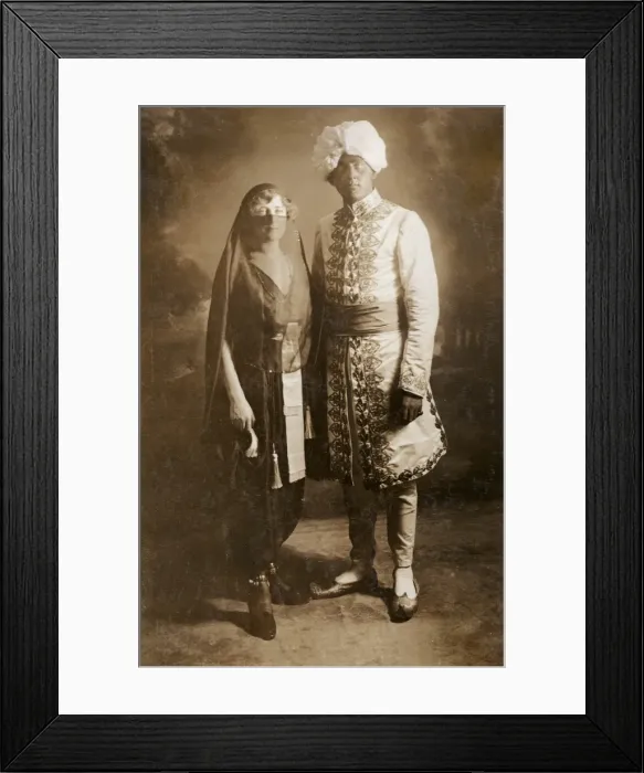 Framed Print : Phyllis and Jack Dare in Arabian costume Framed Print : Phyllis and Jack Dare in Arabian costume