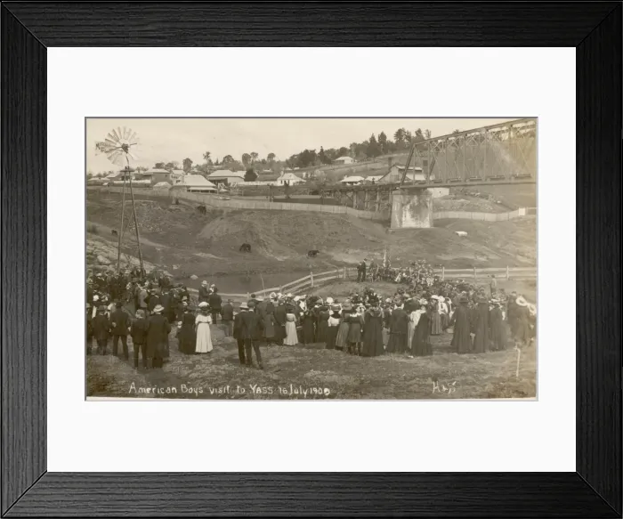Framed Print : Yass 1909. American boys visit to Yass, Australia in July 1909 Framed Print : Yass 1909. American boys visit to Yass, Australia in July 1909