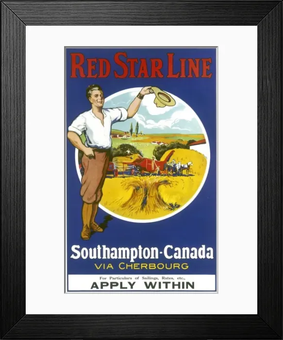 Framed Print : Red Star Line to Canada poster