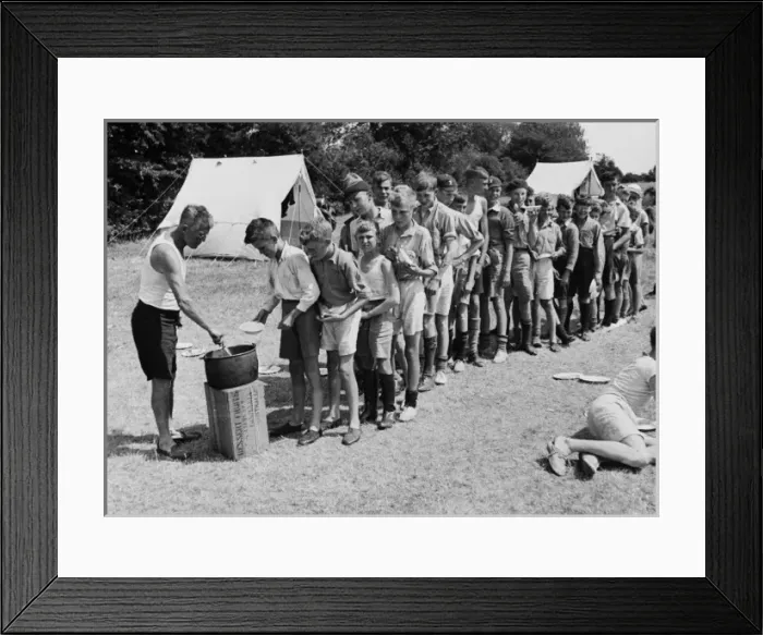 Framed Print : Boys Club, food serving 1934 Framed Print : Boys Club, food serving 1934