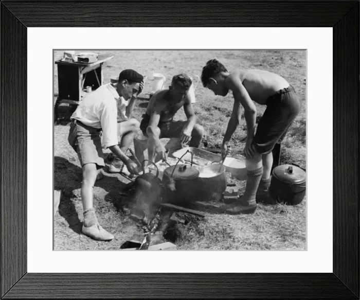 Framed Print : Boys Club, food preparation 1932 Framed Print : Boys Club, food preparation 1932