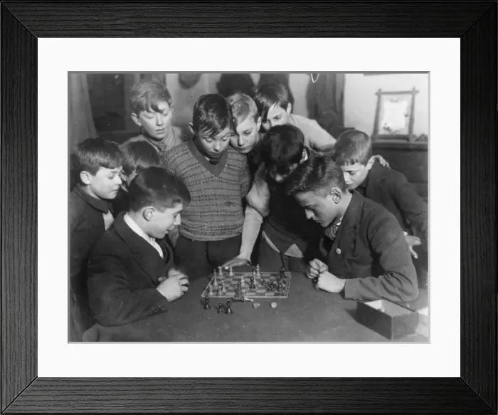 Framed Print : Boys Club evening activities, Chess, March 1929 Framed Print : Boys Club evening activities, Chess, March 1929