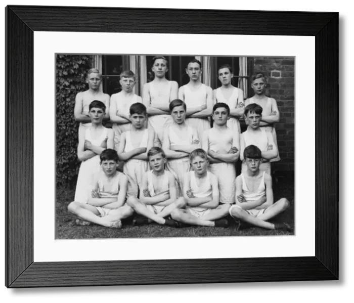 Framed Print : Boys Club gym class group photograph 1937 Framed Print : Boys Club gym class group photograph 1937