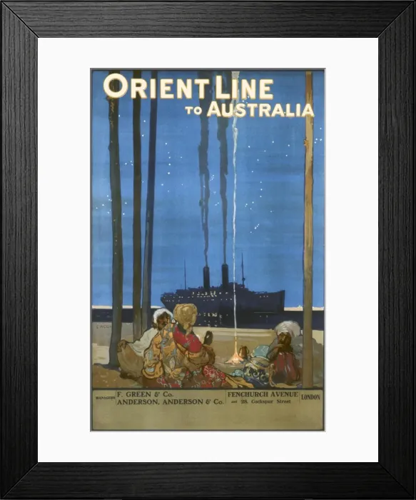 Framed Print : Orient Line to Australia poster Framed Print : Orient Line to Australia poster
