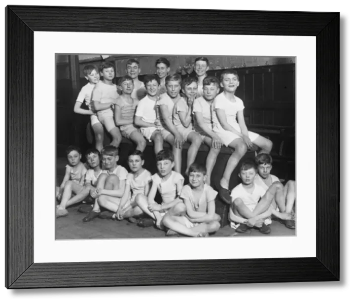 Framed Print : Boys Club gym class group photograph 1933 Framed Print : Boys Club gym class group photograph 1933