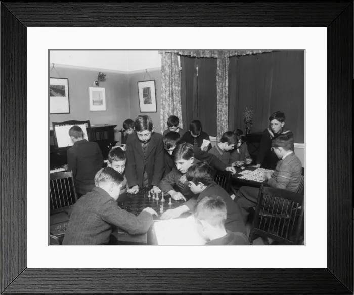 Framed Print : Boys Club evening activities, February1930 Framed Print : Boys Club evening activities, February1930