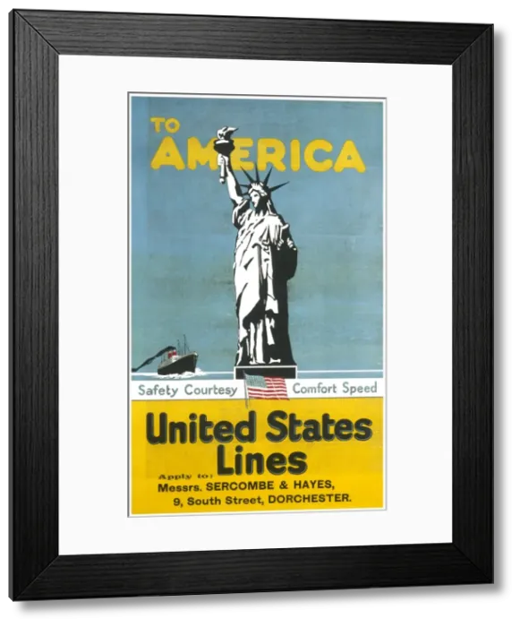 Framed Print : United States Lines poster Framed Print : United States Lines poster