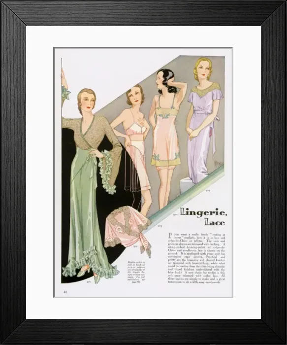 Framed Print : Lingerie, Womans Journal 1932 Framed Print : Lingerie, Womans Journal 1932