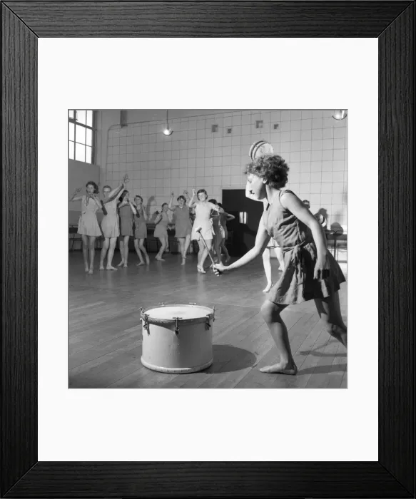 Framed Print : Physical education, girls Framed Print : Physical education, girls