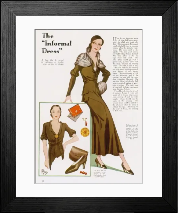 Framed Print : Informal dress, 1932 Framed Print : Informal dress, 1932