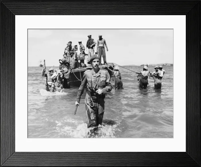 Framed Print : Brigadier Cotterill-Hill wades ashore - Burma Framed Print : Brigadier Cotterill-Hill wades ashore - Burma