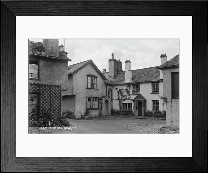 Framed Print : Historic Courtyard in Hawkshead Framed Print : Historic Courtyard in Hawkshead