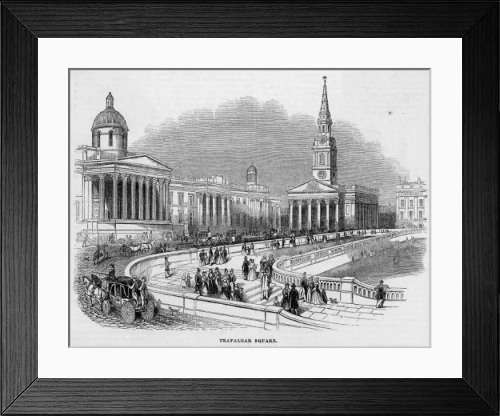 Framed Print : Trafalgar Square 1842 Framed Print : Trafalgar Square 1842