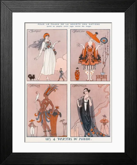 Framed Print : Costume 4 Parts of World Framed Print : Costume 4 Parts of World