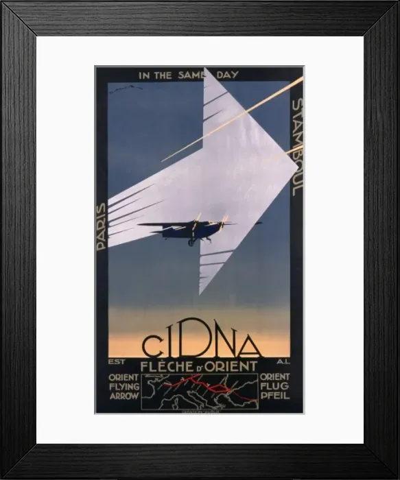 Framed Print : Poster advertising Cidna flights to the Orient Framed Print : Poster advertising Cidna flights to the Orient