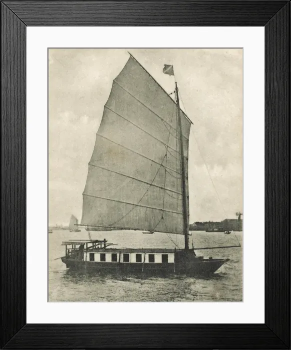 Framed Print : Chinese Houseboat Junk - Shanghai Framed Print : Chinese Houseboat Junk - Shanghai