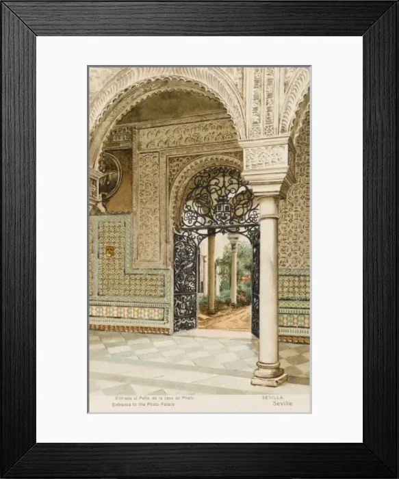 Framed Print : Spain - Seville - Casa Pilatos Palace entrance Framed Print : Spain - Seville - Casa Pilatos Palace entrance
