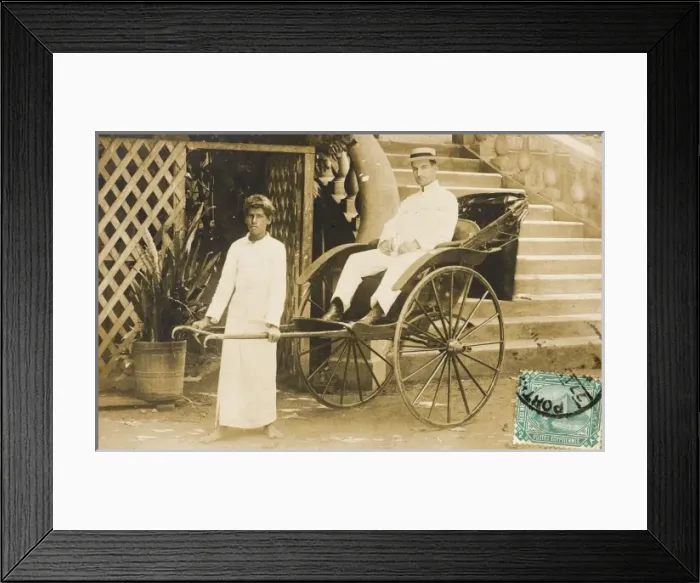 Framed Print : English Gent in Egypt in rickshaw Framed Print : English Gent in Egypt in rickshaw