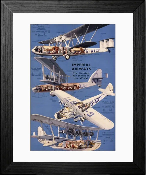 Framed Print : Poster advertising Imperial Airways Framed Print : Poster advertising Imperial Airways