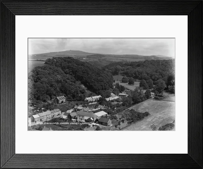 Framed Print : Aerial View of Gwaun Valley, Fishguard Framed Print : Aerial View of Gwaun Valley, Fishguard