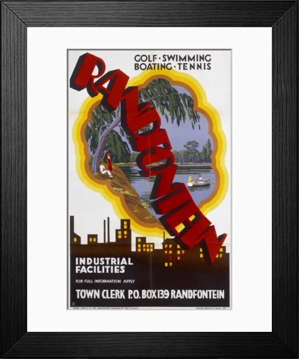 Framed Print : Poster advertising Randfontein, South Africa Framed Print : Poster advertising Randfontein, South Africa