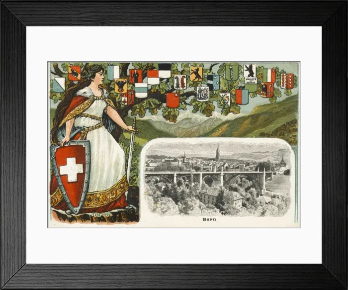 Framed Print : Switzerland - Bern - Cantons Framed Print : Switzerland - Bern - Cantons