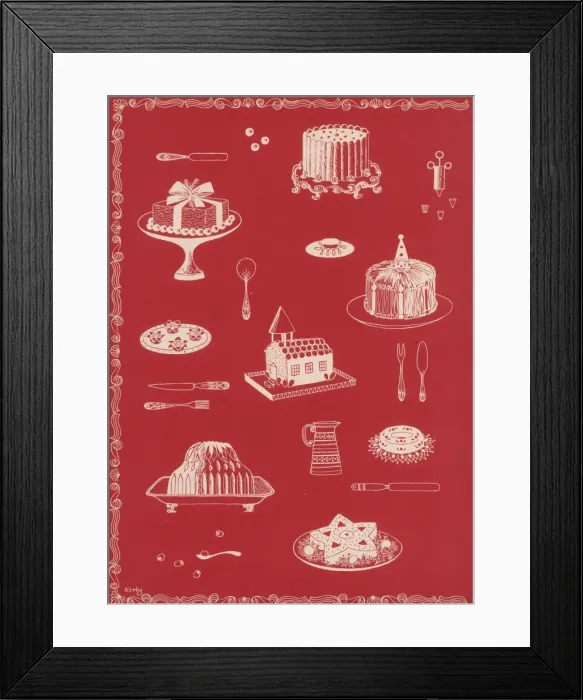 Framed Print : Christmas food, 1954