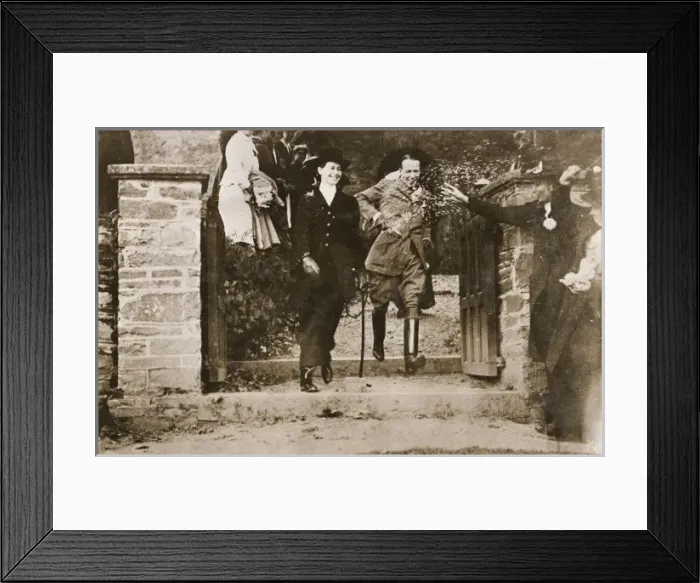 Framed Print : Wedding at Lorna Doones church, Devon Framed Print : Wedding at Lorna Doones church, Devon