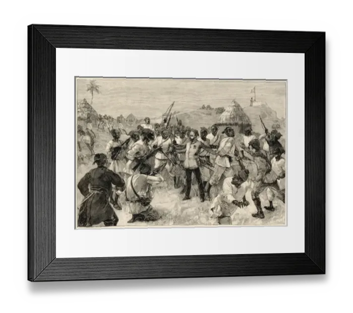 Framed Print : Emin Pasha under attack Framed Print : Emin Pasha under attack