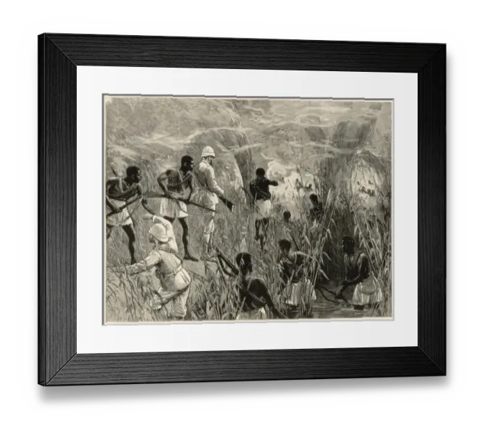Framed Print : Stanley in Africa: the vanguard attacked Framed Print : Stanley in Africa: the vanguard attacked