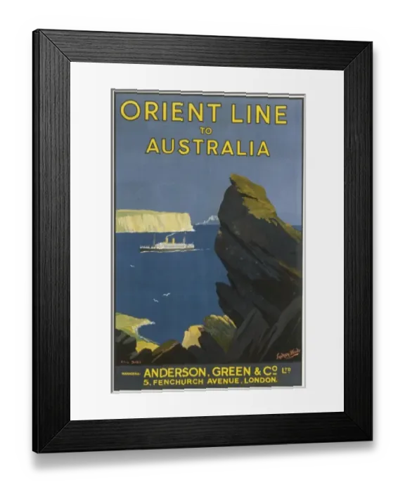 Framed Print : Orient Line to Australia Poster Framed Print : Orient Line to Australia Poster