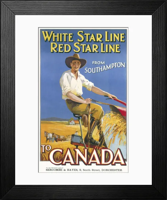 Framed Print : Star Line to Canada Poster Framed Print : Star Line to Canada Poster