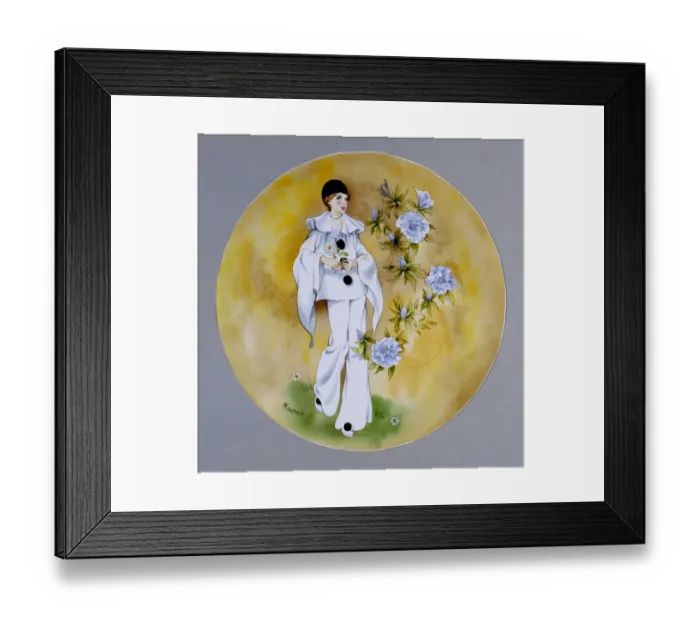 Framed Print : Girl in a Pierrot Costume