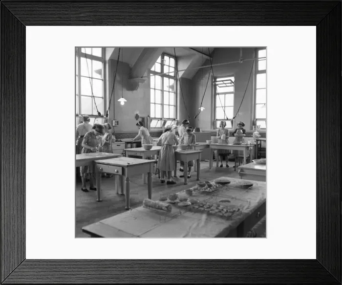 Framed Print : Education, girls, cookery Framed Print : Education, girls, cookery