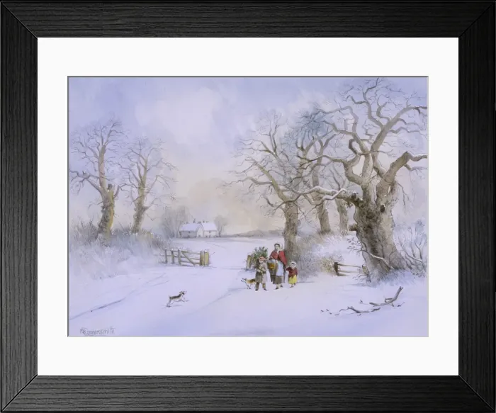 Framed Print : Rural scene in winter with snow on the ground Framed Print : Rural scene in winter with snow on the ground