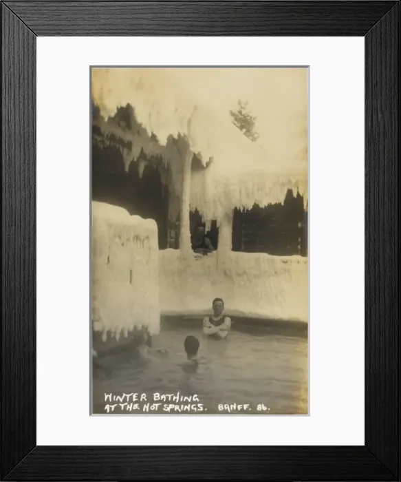 Framed Print : Winter Bathing, Banff, Canada Framed Print : Winter Bathing, Banff, Canada