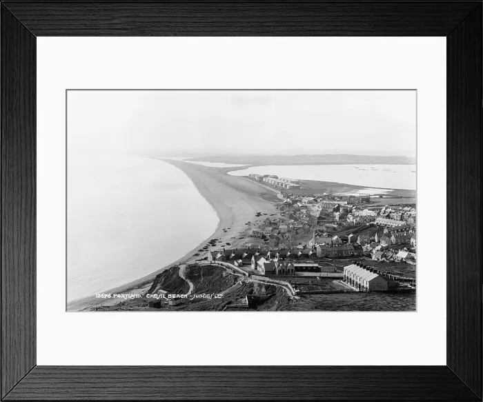 Framed Print : Aerial View of Chesil Beach and Portland Framed Print : Aerial View of Chesil Beach and Portland