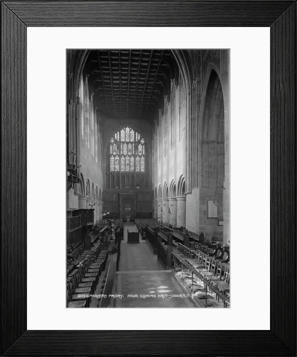 Framed Print : Nave of Malvern Priory Looking West Framed Print : Nave of Malvern Priory Looking West