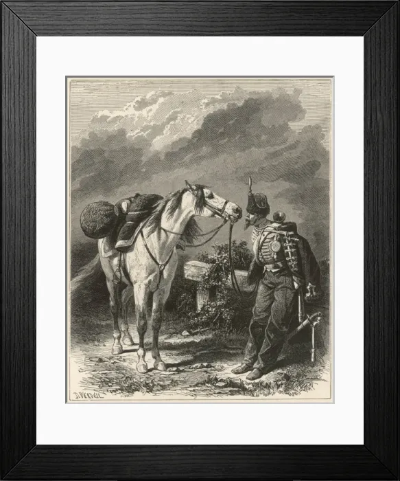 Framed Print : A soldier and his horse Framed Print : A soldier and his horse