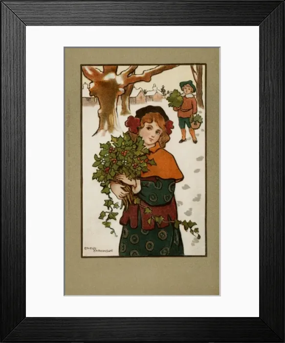 Framed Print : Gathering Holly by Ethel Parkinson Framed Print : Gathering Holly by Ethel Parkinson