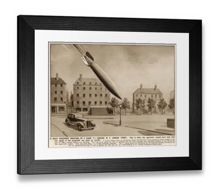 Framed Print : V-2 lands on London Framed Print : V-2 lands on London
