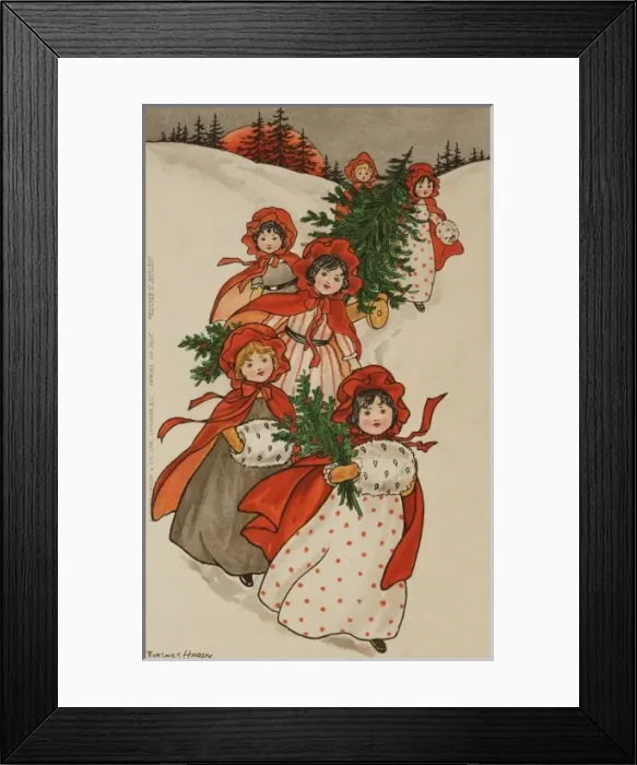 Framed Print : Christmas children by Florence Hardy Framed Print : Christmas children by Florence Hardy