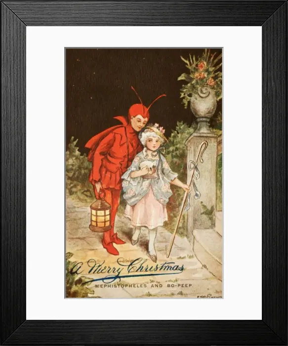 Framed Print : Childrens Carnival Mephistopheles and Bo-peep Framed Print : Childrens Carnival Mephistopheles and Bo-peep