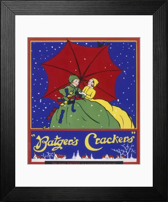 Framed Print : Batgers Crackers label Framed Print : Batgers Crackers label